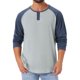 thumbnail image 1 of Edición INSPIRE CHIC Camisetas de Hombre Manga Larga Raglán Casual Béisbol Henley Tallas 2XL Gris Marino, 1 of 6