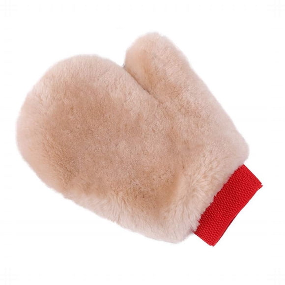 Guante de lavado OKAYDA de lana de cordero 28 cm anti‑rayones
