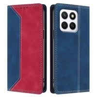 Funda Foxdock Para Honor X8C De Cuero Premium Bicolor Con Ranuras Rfid, Carcasa Tipo Billetera Antigolpes Y Soporte Plegable