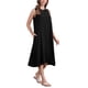 thumbnail image 4 of INSPIRE CHIC Vestidos de Lino para Mujer Regreso a Clases Cuello Redondo Ajuste Suelto Vestido Sin Mangas Casual con Bolsillos XL Negro, 4 of 6