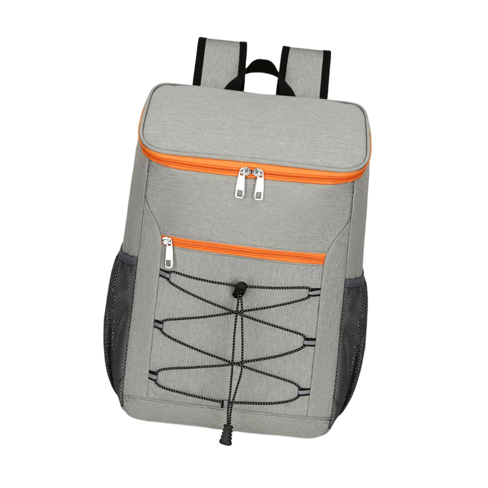 Magideal - Mochila Más Fresca Bolsa Térmica Bolsa De Cerveza Mochila Con Aislamiento Más Fresco Bolsa Más Fresca Impermeable Multifuncional Mochila Más Fresca Pa Naranja Gris