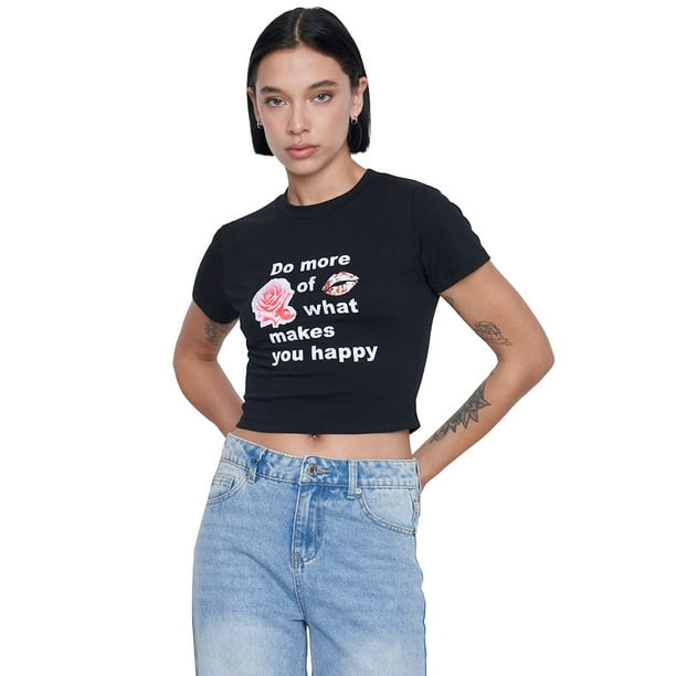 Polera Mujer Fun Crop I Negro Corona