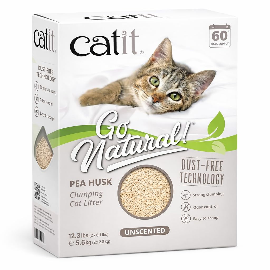 Catit Go Natural Arena Aglomerante Para Gatos De Cáscara De Arveja 5,6 Kg