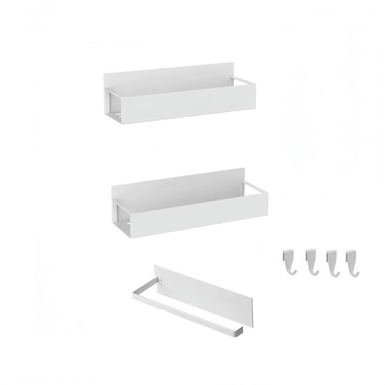 Estante Magnético Para Especias Aalfa 2 Unidades Negro Organizador Para Refrigerador + Ganchos