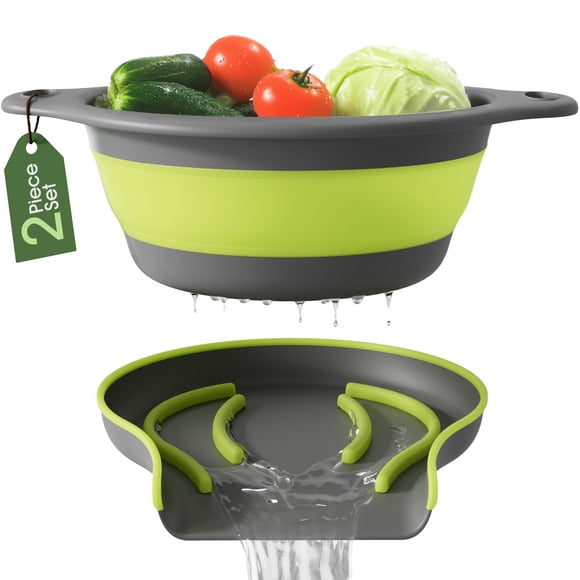 Colador plegable Gevoli grande de 5 litros con base autodrenante