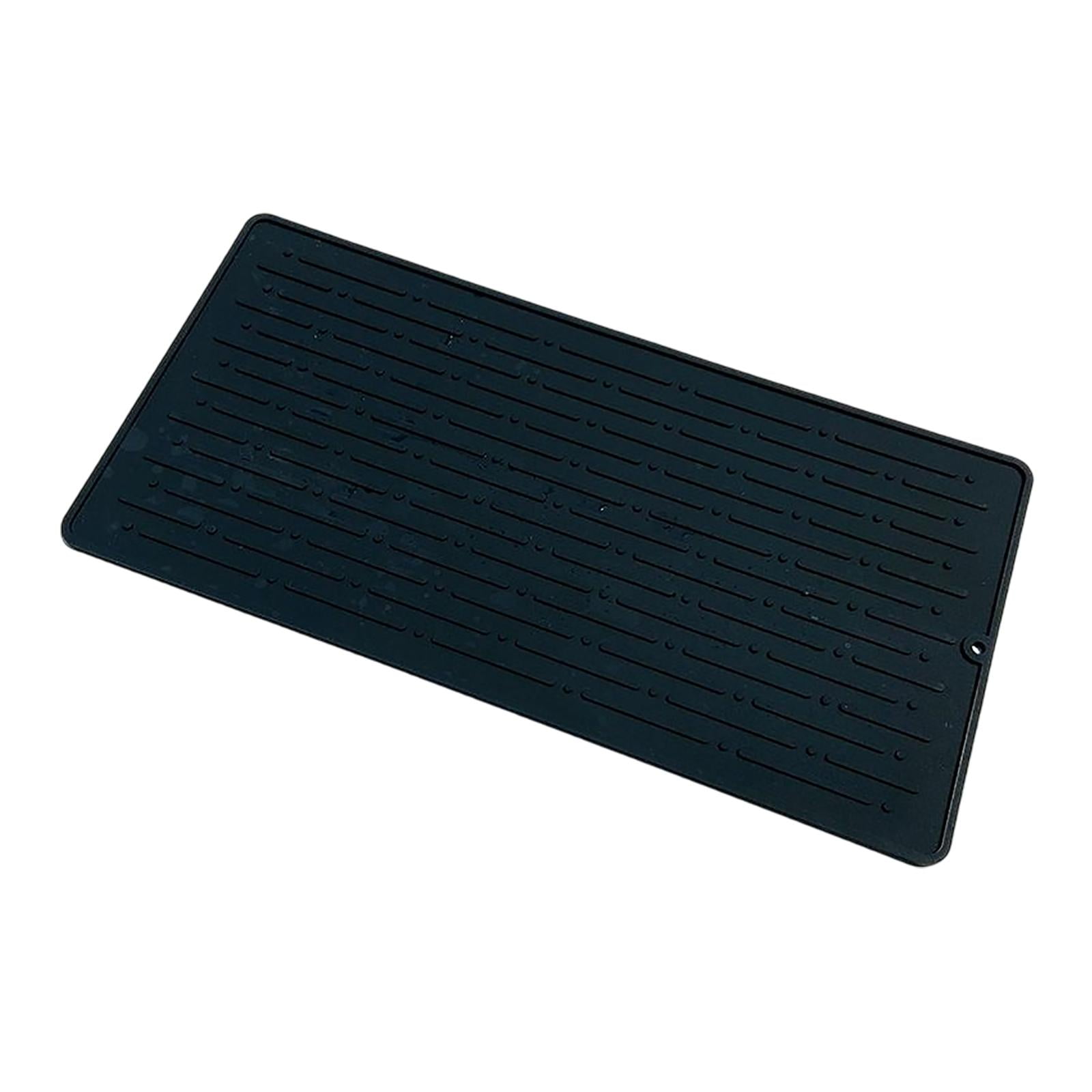 Bothyi - Alfombrilla De Silicona Para Secado, Alfombrilla Para Fregadero, Vajilla Rectangular, Alfombrilla Para Mesa, Mantel Individual Flexible Negro