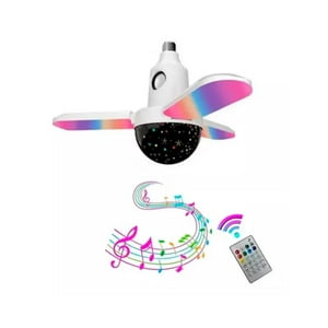Genérico - Ampolleta Rgb 3 Aspas Parlante Bluetooth Esfera Musical