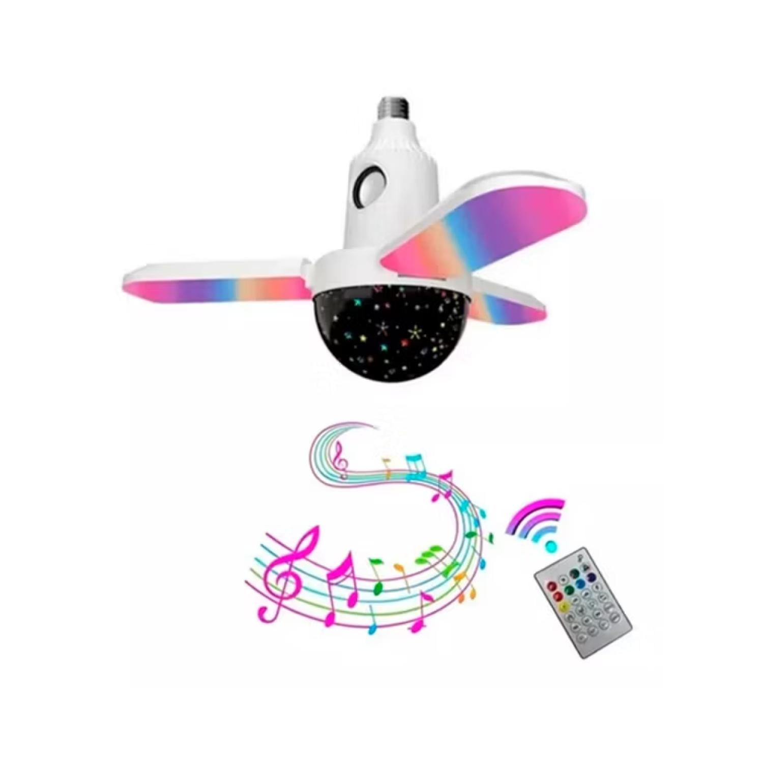 Genérico - Ampolleta Rgb 3 Aspas Parlante Bluetooth Esfera Musical