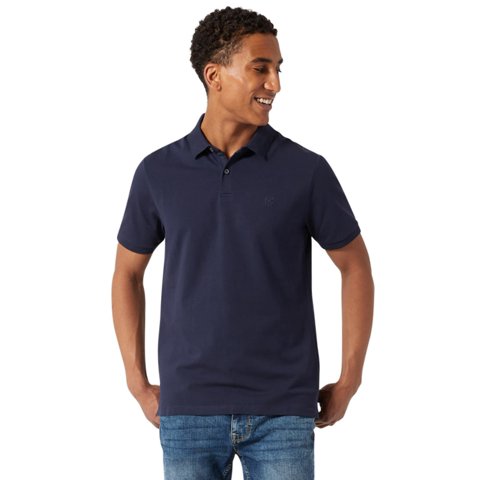 Camisa Dkny Polo De Algodón Suave Azul Marino De Manga Corta