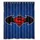 thumbnail image 1 of Cortina de ducha con el logotipo de Batman, juego de cortinas de baño con ganchos, tamaño 66 x 72 pulgadas, 1 of 3