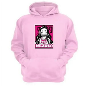 Genérico - Polerón Canguro Nezuko Rosa Talla L Unisex
