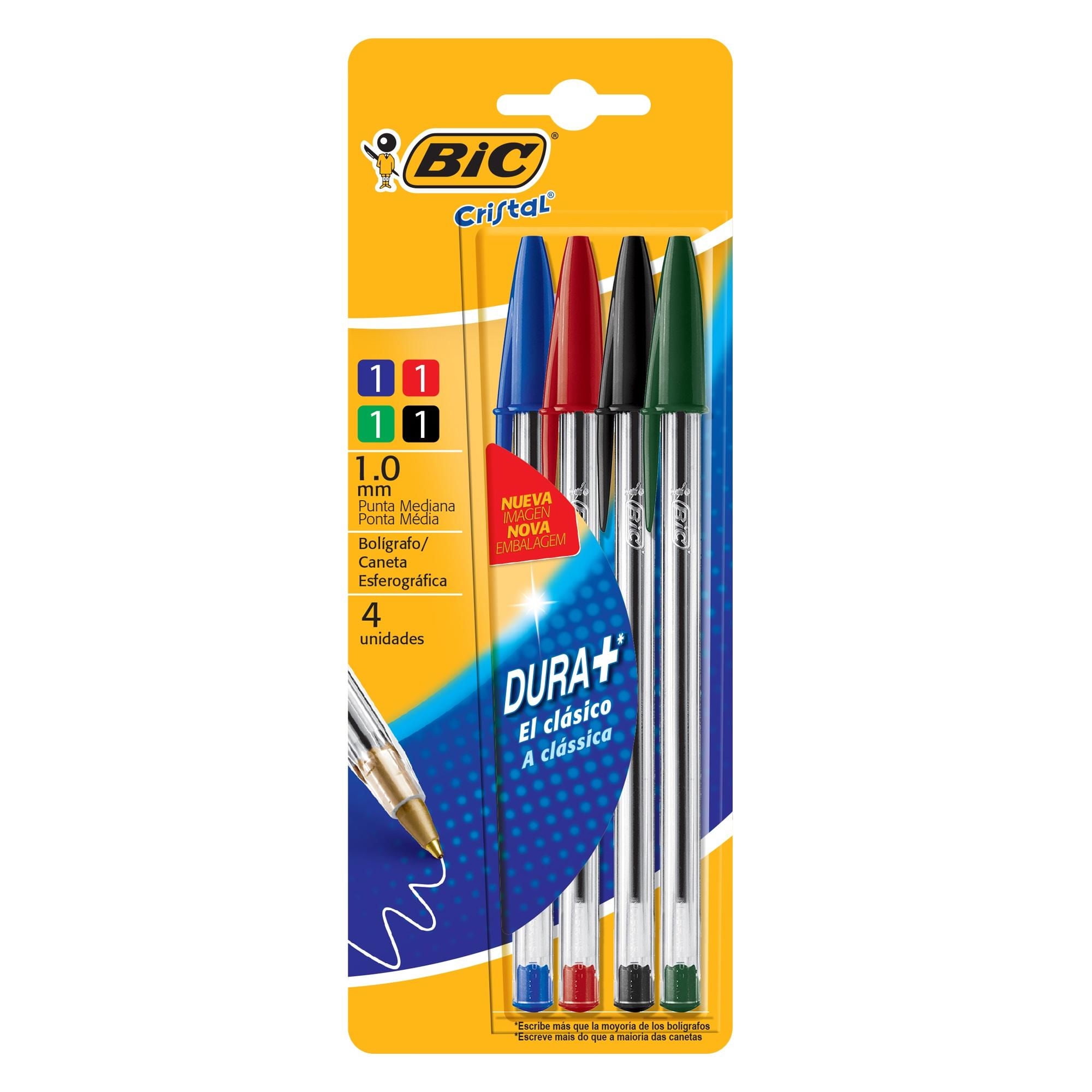 Set 4 Lápices Pasta 1 Un Bic