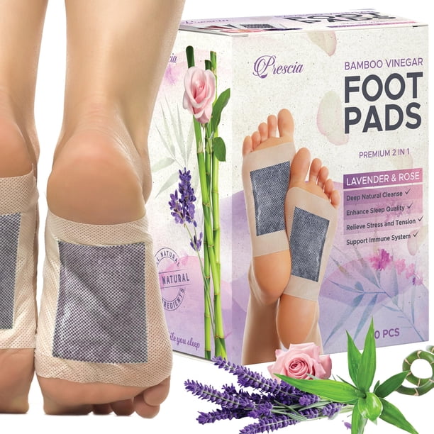 Almohadillas para pies Prescia Lavender n' Rose, paquete de 20 unidades, vinagre de bambú