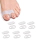thumbnail image 1 of Paquete de 12 correctores de juanetes, separadores de dedos con 2 presillas, separador para el dedo gordo, apto para juanetes y dedos superpuestos (blanco), 1 of 6