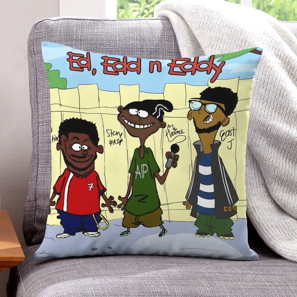 Ed, Edd y Eddy Fundas de almohada de terciopelo con tema, regalos de funda de almohada, decoración para el hogar, cojín de lanzar, regalo de cumpleaños para fans y parejas. 45cm x 45cm.