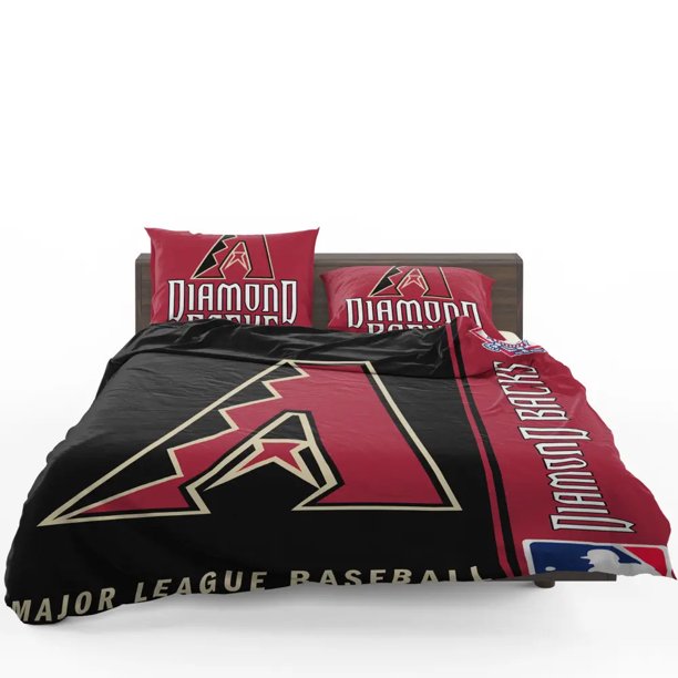 Arizona Diamondbacks MLB Baseball National League Quilt Duvet Cover Set3-Piece Bedding Set