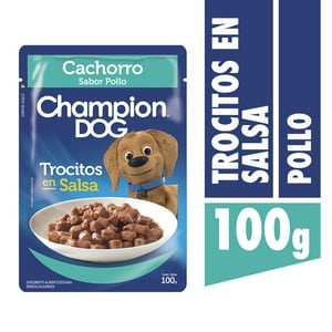 Champion Dog - Sachet Trocitos En Salsa Cachorro Pollo 100Gr X24 Und