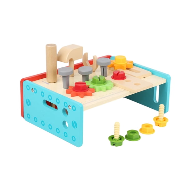 Banco de trabajo de reparación, juego de banco de trabajo de herramientas de madera, juego de rol creativo, juego de banco de herramientas Montessori,