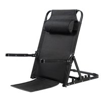 Bothyi - Respaldo De Cama De Elevación Plegable Para Adultos Ángulo Ajustable Respaldo Acero Grande 7 Engranajes Reposabrazos Negro