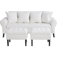 Bodevir - Sofa Lua 3C + 2 Pouf Pu 20 Blanco