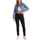 thumbnail image 2 of INSPIRE CHIC Chaqueta Casual de Mezclilla para Mujeres de Regreso a Clases con Cuello, Botones, Manga Larga y Corte Corto en Azul Claro, 2 of 6