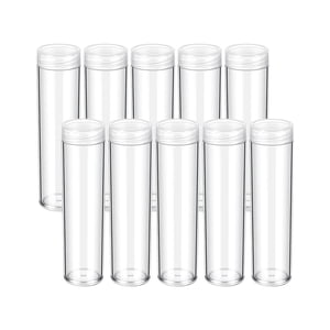 Magideal - 10 Unidades De Tubos De Almacenamiento De Monedas, Caja De Almacenamiento Resistente Con Tapa De Rosca, Redonda, Organizador De Monedas Para Colección 20Mm