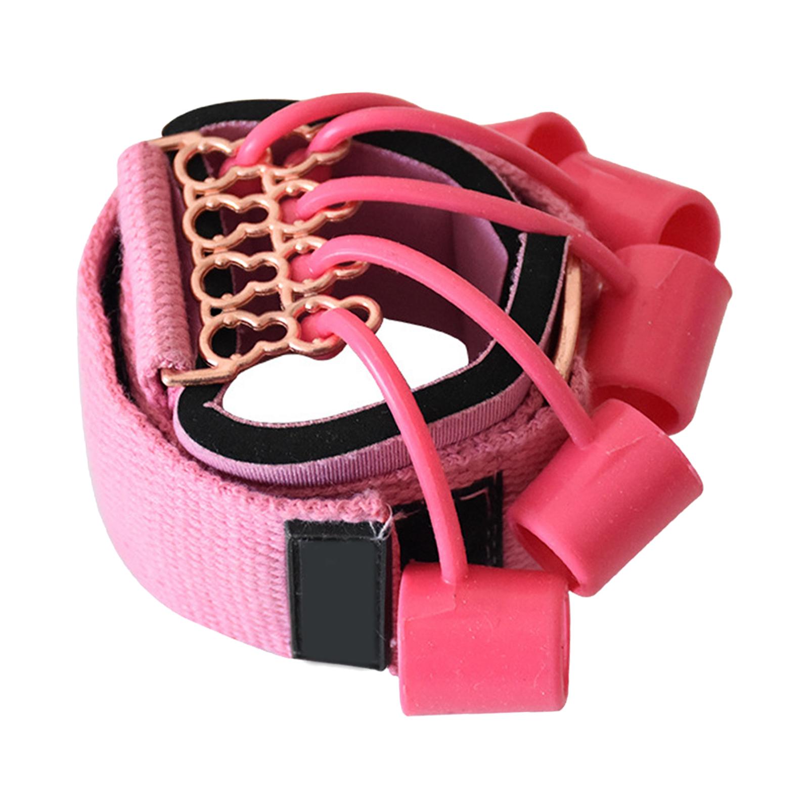 Ioensy - Grip Strengthener Finger Stretcher Unisex Hand Grip Trainer Fitness Training Pink Band 10Lb