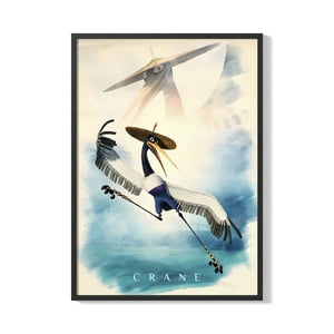 Creango - Cuadro Poster Enmarcado Kung Fu Panda Grulla Decorativo