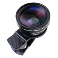 Magideal - Clip De Lente De Cámara De Teléfono 2 En 1 Accesorios Profesional 49Mm Universal Multifunción Negro Para Mayoría De Los Teléfonos Inteligentes S