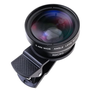 Magideal - Clip De Lente De Cámara De Teléfono 2 En 1 Accesorios Profesional 49Mm Universal Multifunción Negro Para Mayoría De Los Teléfonos Inteligentes S