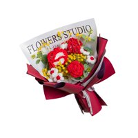 Bothyi - Ramo De Flores De Ganchillo Flores Artificiales Regalo Ya Hecho Para Acción De Gracias Rojo