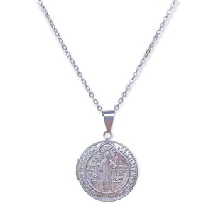 Elbauldejuma - Colgante Relicario San Benito Guardafoto