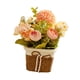 thumbnail image 4 of Arreglo Floral De Flores Artificiales En Maceta Para Sala De Estar De Escritorio Rosa, 4 of 5