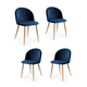 thumbnail image 1 of Pack de 4 sillas nordem velvet wood azul, 1 of 2