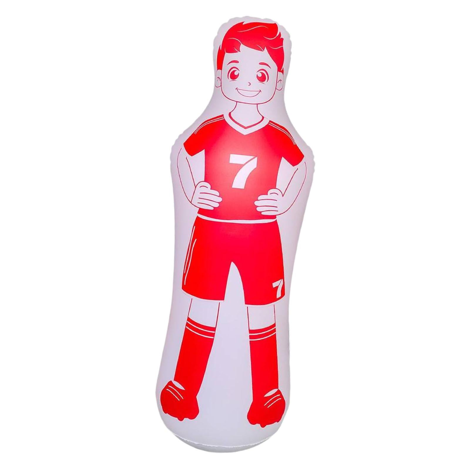 Magideal - Muñeca De Fútbol Inflable, Saco De Boxeo Inflable, Juguetes, Dispositivo De Entrenamiento De Fútbol Múltiple Portátil De Múltiples Postes, Pared De Ti Rojo