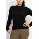 thumbnail image 5 of Saronite Blusa Básica de Manga Larga con Cuello Alto de Rayón, Negra (para Mujer), 5 of 5