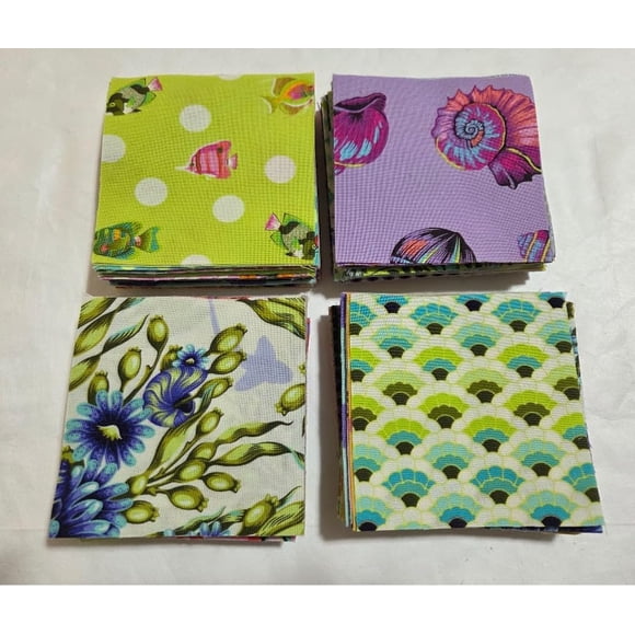 Pack de retazos de tela FreeSpirit Tula Pink 100% algodón 10 x 10 cm