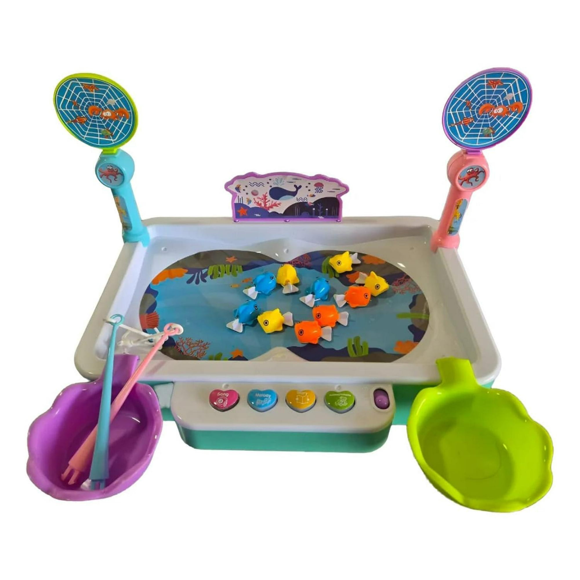 Genérico - Juegos De Pesca Didactico Con Sonido 2 En 1 Rojo