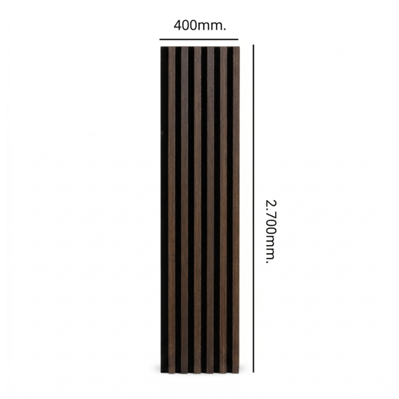 Panel Decorativo Acústico Woodline Roble Oscuro 400 × 2700 mm