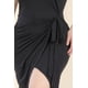 thumbnail image 3 of Saronite Vestido Midi Básico Cruzado sin Mangas con Lazo Frontal, Negro (Talla Grande para Mujer), 3 of 5