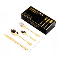 Chefchoice - Set Cuchillería 48 Piezas Cubiertos Acero Inoxidable Dorado-