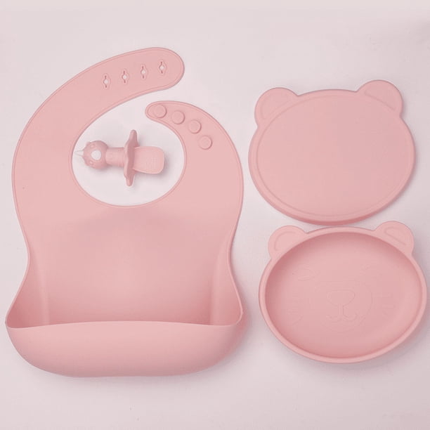 Make Mealtime Easier with this Baby Silicone Bib Spoon Suction Bowl Set!