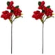 thumbnail image 1 of Ramo de 2 magnolias artificiales de 3 cabezas, de seda roja con tallos, para el hogar, la oficina, la sala de estar, la boda, la habitación de la novia, el jarrón de suelo, 92 cm 36,2 pulgadas (210519, 1 of 7