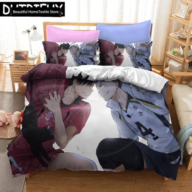Haikyuu!! Bedding Set 3D Polyester Quilt Cover Pillowcases Queen King For Boys Gift Volleyball Duvet Cover SetsBed Sheets