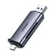 thumbnail image 1 of Lector 2en1 Multi-Tarjeta Memoria Dual Usb-A 3.0/Usb-C 3.1 (Sd/Microsd) Aluminio Silver Ugreen Cm185, 1 of 2
