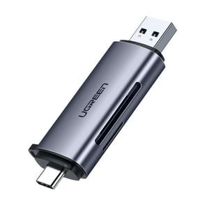 Lector 2En1 Multi-Tarjeta Memoria Dual Usb-A 3.0/Usb-C 3.1 (Sd/Microsd) Aluminio Silver Ugreen Cm185