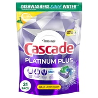 Cápsulas Para Lavavajillas Cascade Platinum Plus Lemon, 21 Unidades