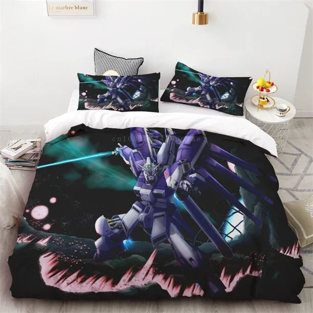 Duvet Cover Mechanical Warrior Gundam Children and Teenagers Birthday Gift Bedroom Decor Bedding Three-piece Set Without Sheets Bed Sheets