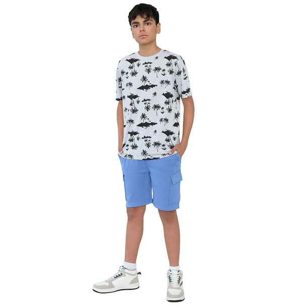 Short Niño Teen Punto Cargo Celeste Corona