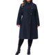 thumbnail image 1 of Abrigo de invierno largo con bolsillos para mujer de talla grande Agnes Orinda, clásico con cuello alto, manga larga, abertura trasera, 4X azul oscuro, 1 of 6